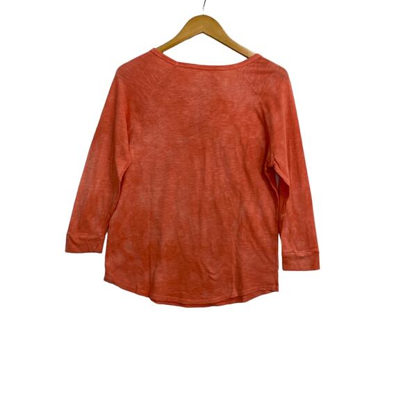 Lucky Brand Tie Dye Top Women's Size Small Orange Bronze Studs Round Neck Casual - Picture 2 of 6